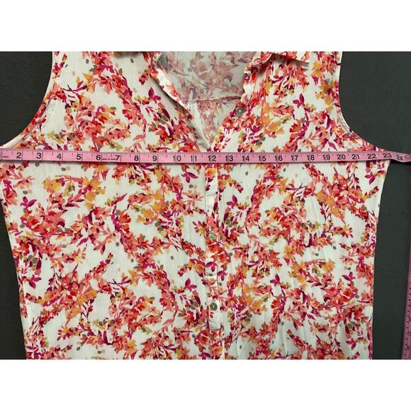 Ninety Clothing Co Women's L Button Front Sleeveless Floral Rayon Dress - Picture 4 of 5